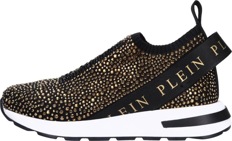 Philipp Plein Fabric and Rhinestone Sneakers