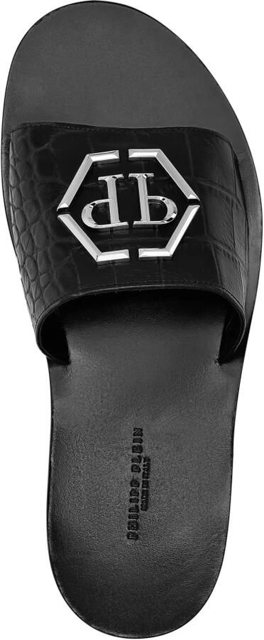 Philipp Plein Flat Crocco Printed Sandals