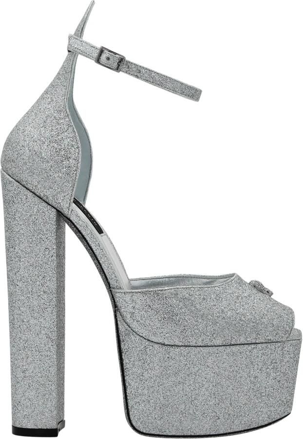 Philipp Plein Glitter Platform Sandalen met Hoge Hakken