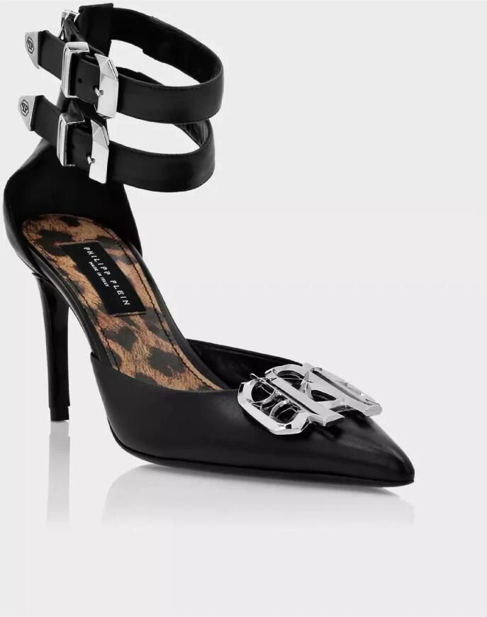 Philipp Plein Zwarte Gothic logo hakken Black Dames - Foto 2
