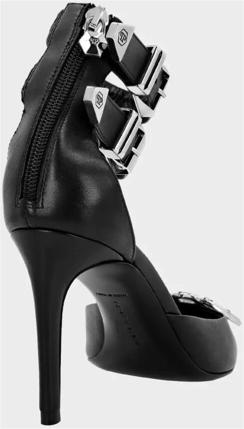 Philipp Plein Zwarte Gothic logo hakken Black Dames - Foto 4