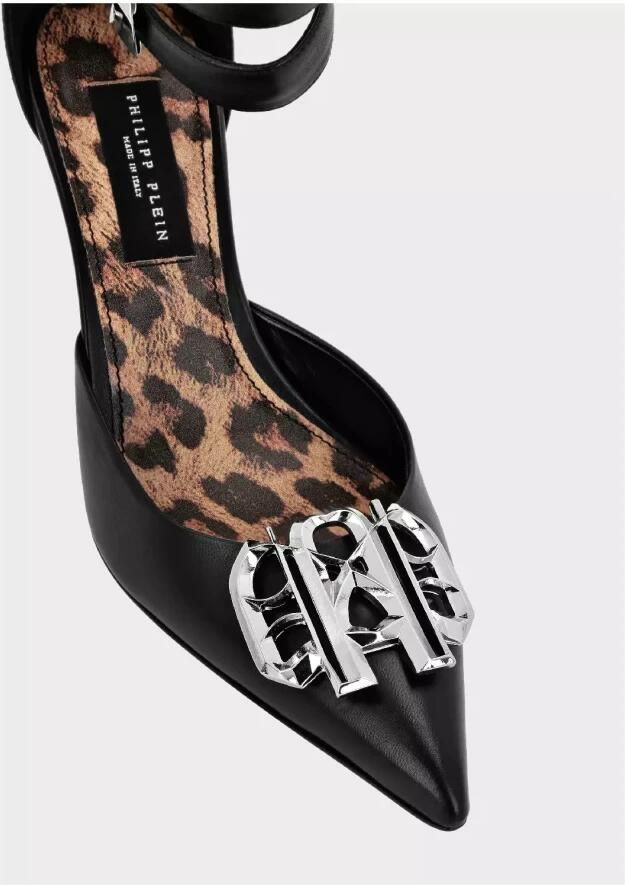 Philipp Plein Zwarte Gothic logo hakken Black Dames - Foto 3