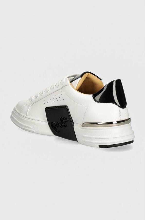 Philipp Plein Hexagon Lo-Top Sneakers Effen Vetersluiting White - Foto 4
