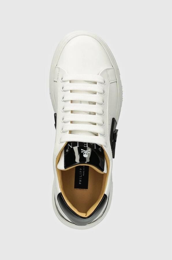 Philipp Plein Hexagon Lo-Top Sneakers Effen Vetersluiting White - Foto 5