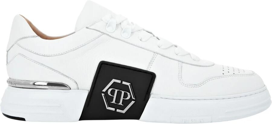 Philipp Plein Lo-top sneakers Phantom Kick $ lederen platina zeshoek Wit Heren
