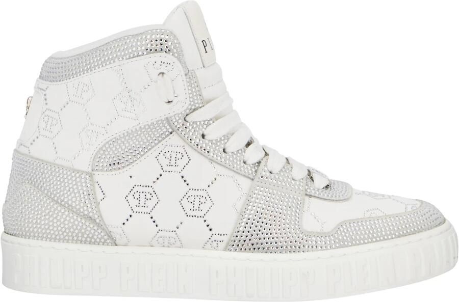 Philipp Plein High Top Sneakers Carson Monogram Strass