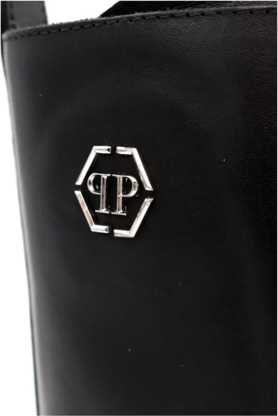 Philipp Plein Kalfshuid Leren Laarzen Halfhoog Plat Hexagon - Foto 2