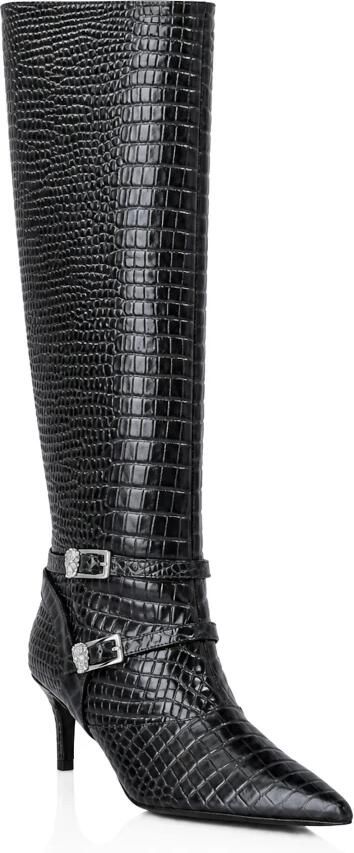 Philipp Plein Laaghakige Laarsjes met Bandjes Cocco Print - Foto 3