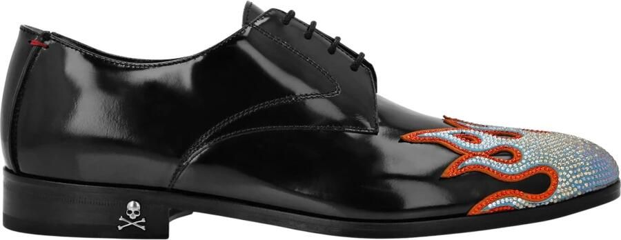 Philipp Plein Lace Up Shoes Strass Flame
