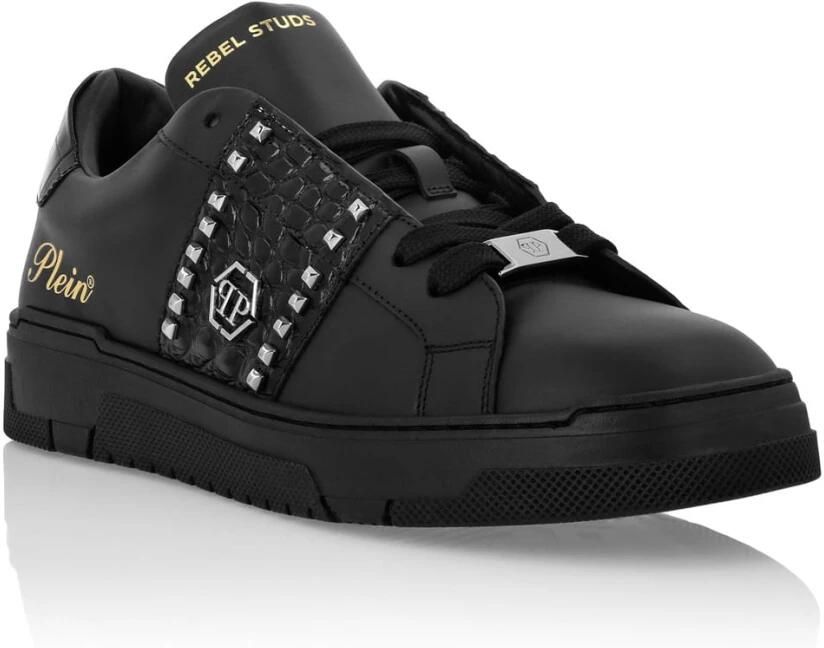 Philipp Plein Lage Sneakers van Zwart Leer