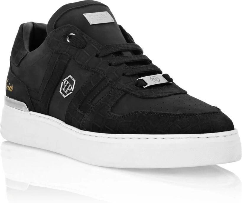 Philipp Plein Lage Sneakers van Zwart Leer