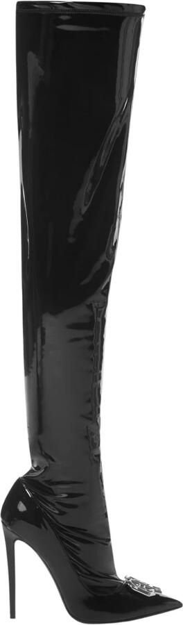 Philipp Plein Latex High Heels Overknees Laarzen