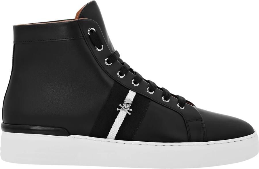 Philipp Plein Leather Hi-Top Sneakers Stripes