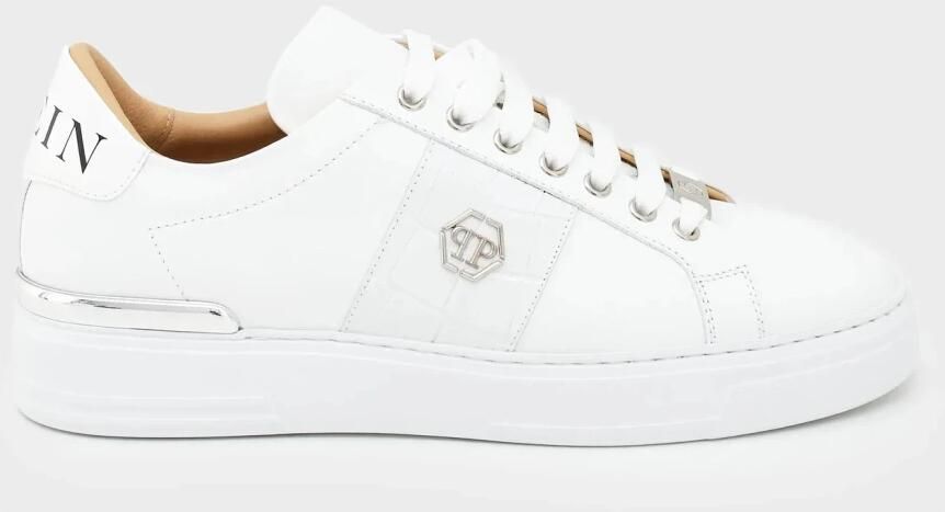 Philipp Plein Leather Lo-Top Hexagon Sneakers