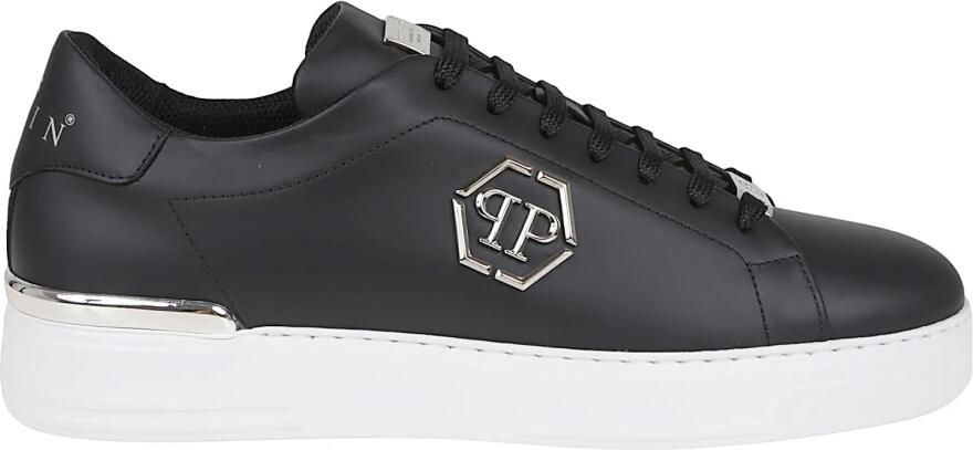 Philipp Plein Stijlvolle Katoenmix Sneakers voor Heren Zwart Heren - Foto 2