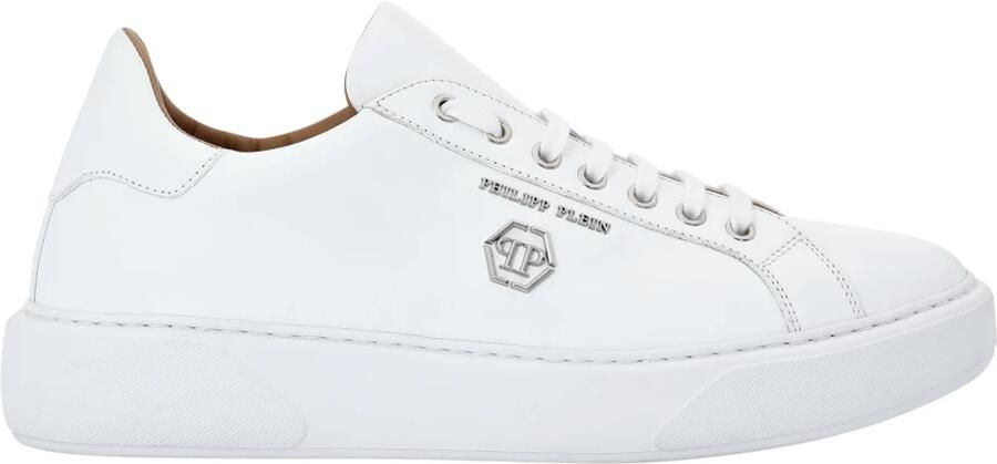 Philipp Plein Leather Lo-Top Sneakers Hexagon