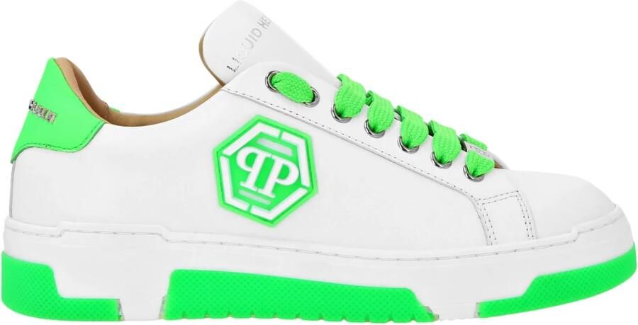 Philipp Plein Leather Lo-Top Sneakers Hexagon