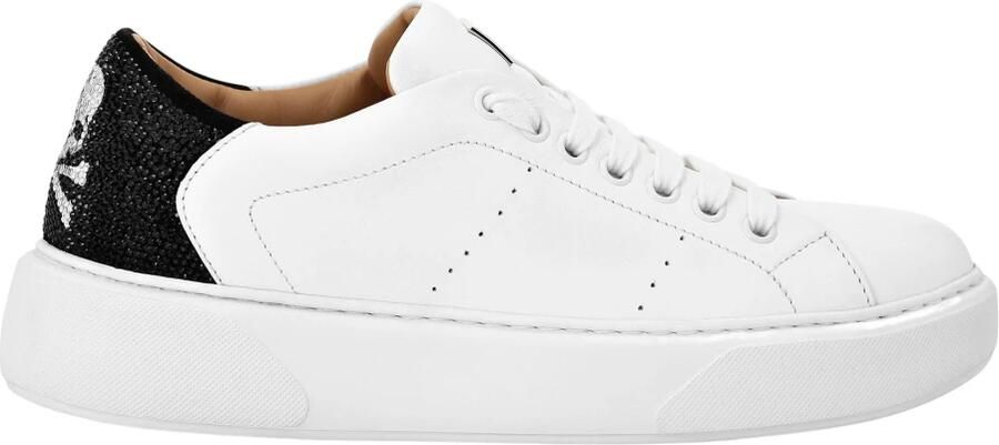 Philipp Plein Leather Lo-Top Sneakers Skull