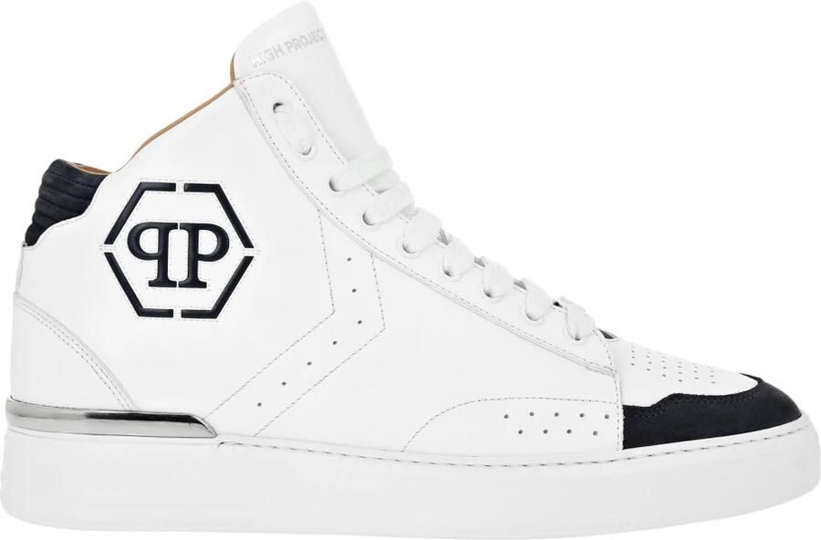 Philipp Plein Leather Mid-Top Sneakers Hexagon - Foto 2