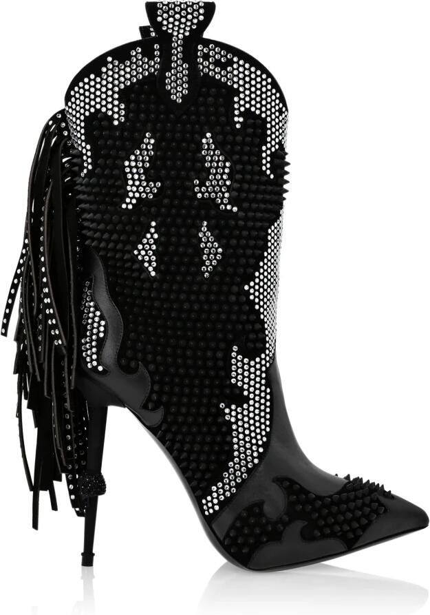 Philipp Plein Leren Laarzen Lage Hakken Hoge Cow