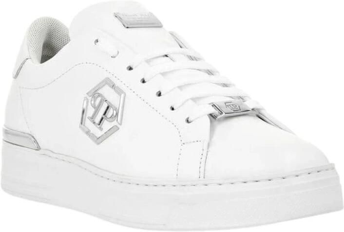 Philipp Plein Leren Lo-Top Sneaker Hexagon