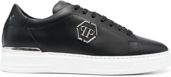 Philipp Plein Leren Lo-Top Sneaker Hexagon