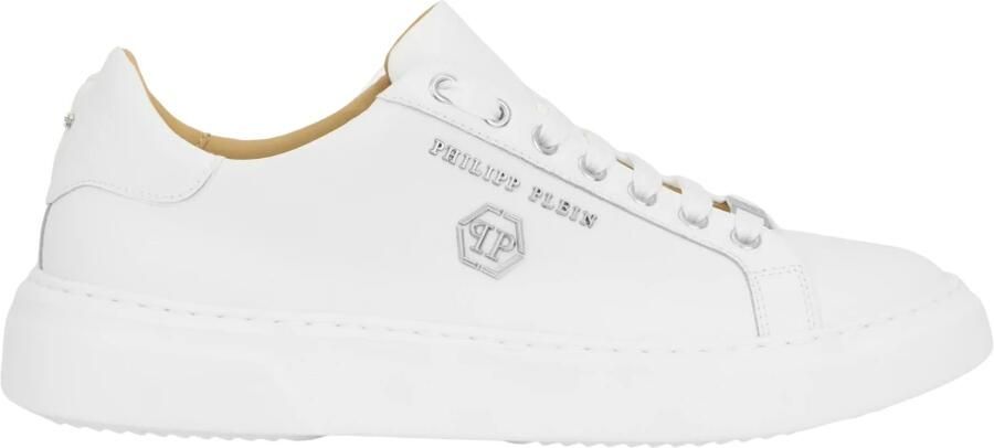 Philipp Plein Leren Lo-Top Sneaker Hexagon