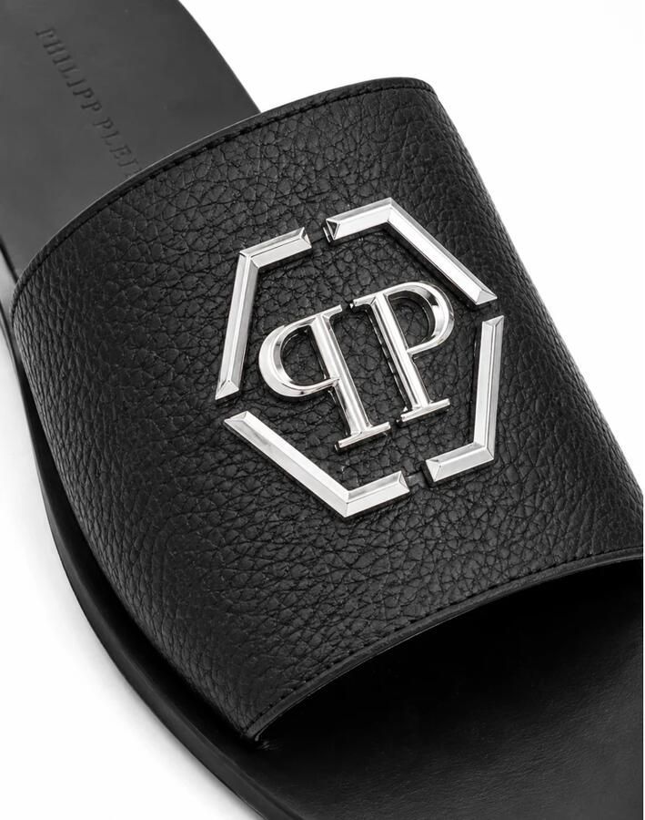 Philipp Plein Leren Sandalen Big Hexagon - Foto 5