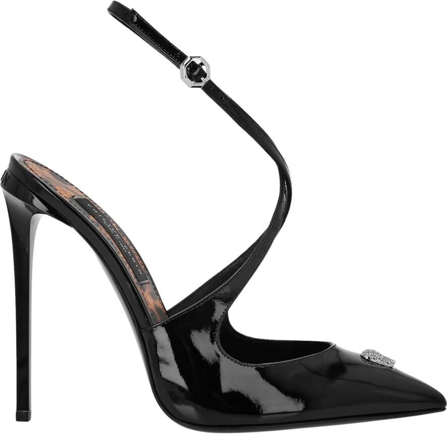 Philipp Plein Leren Sandalen Hoge Hakken Skull Strass - Foto 2