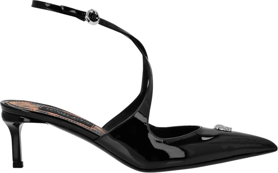 Philipp Plein Leren Sandalen Lage Hakken Skull Strass - Foto 2