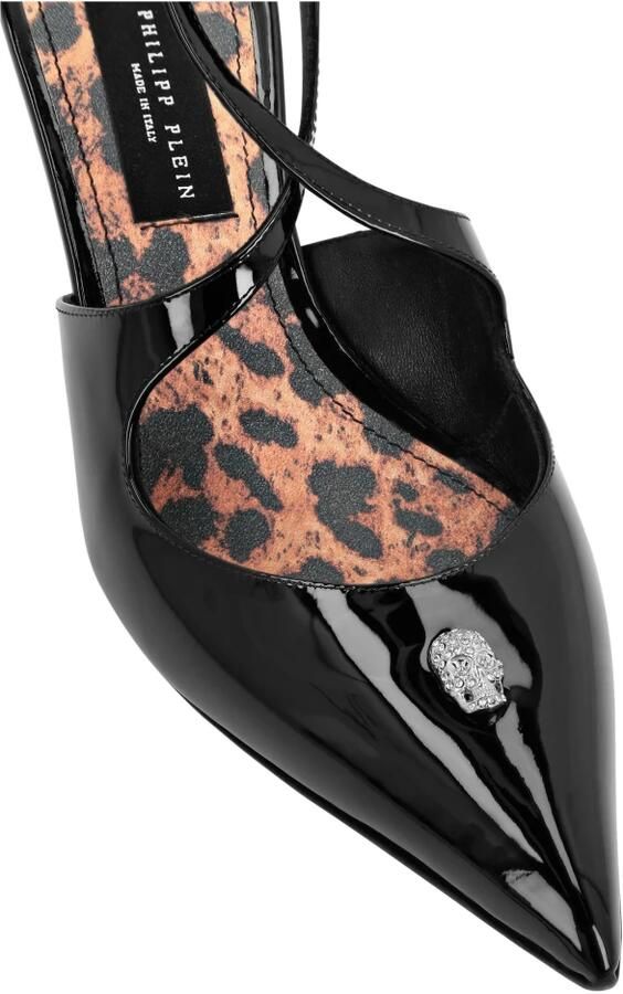 Philipp Plein Leren Sandalen Lage Hakken Skull Strass