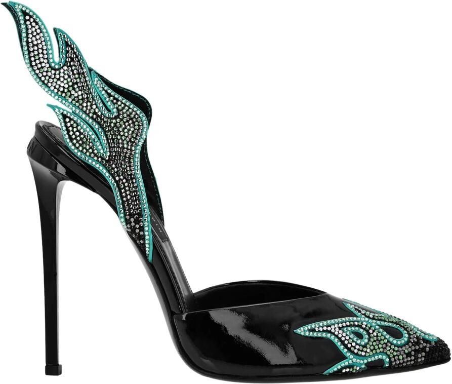 Philipp Plein Leren Slingback Hoge Hakken 12 Flame