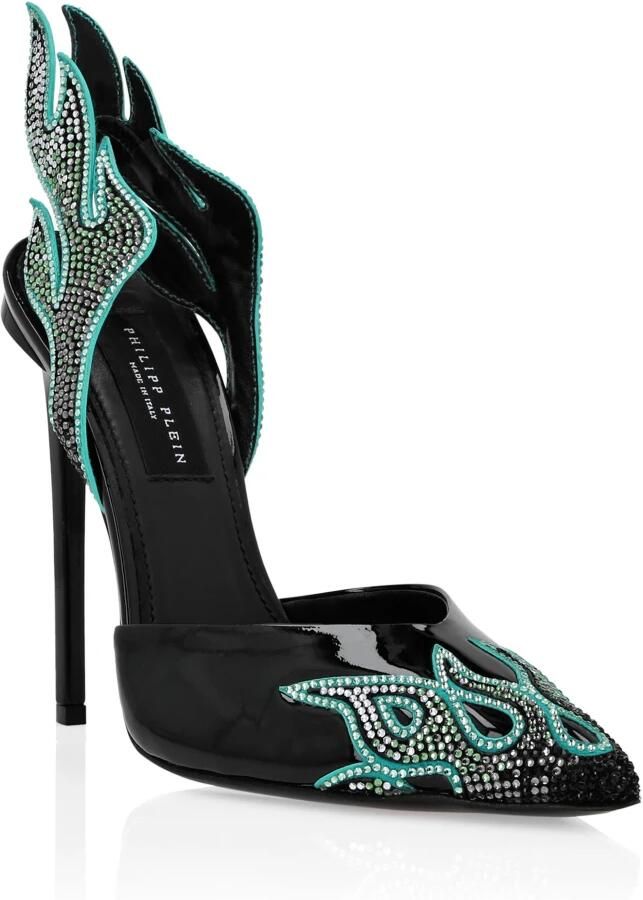 Philipp Plein Leren Slingback Hoge Hakken 12 Flame - Foto 2