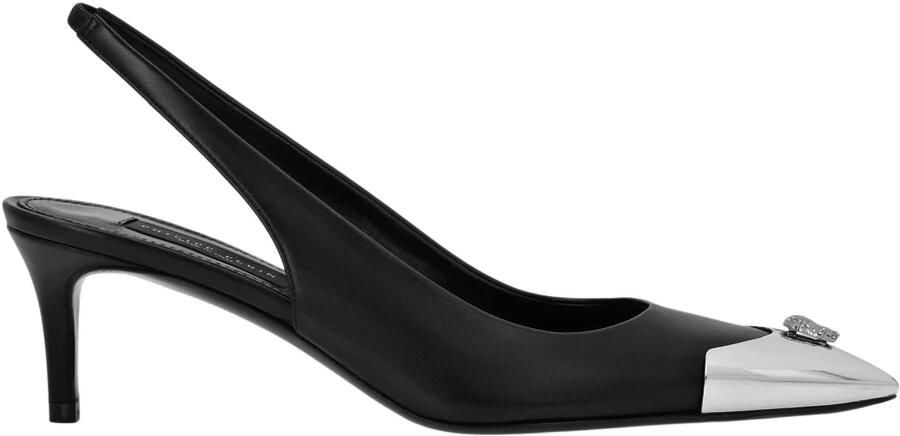 Philipp Plein Leren Slingback Schoenen Skull Strass - Foto 2