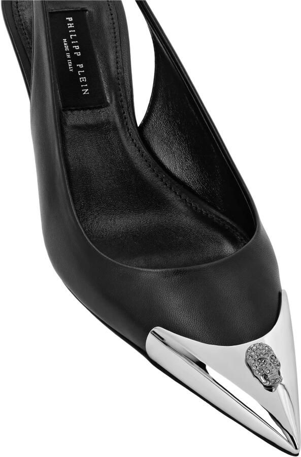 Philipp Plein Leren Slingback Schoenen Skull Strass