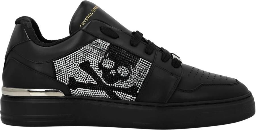 Philipp Plein Lo-Top Crystal Leather Sneakers Skull&Bones