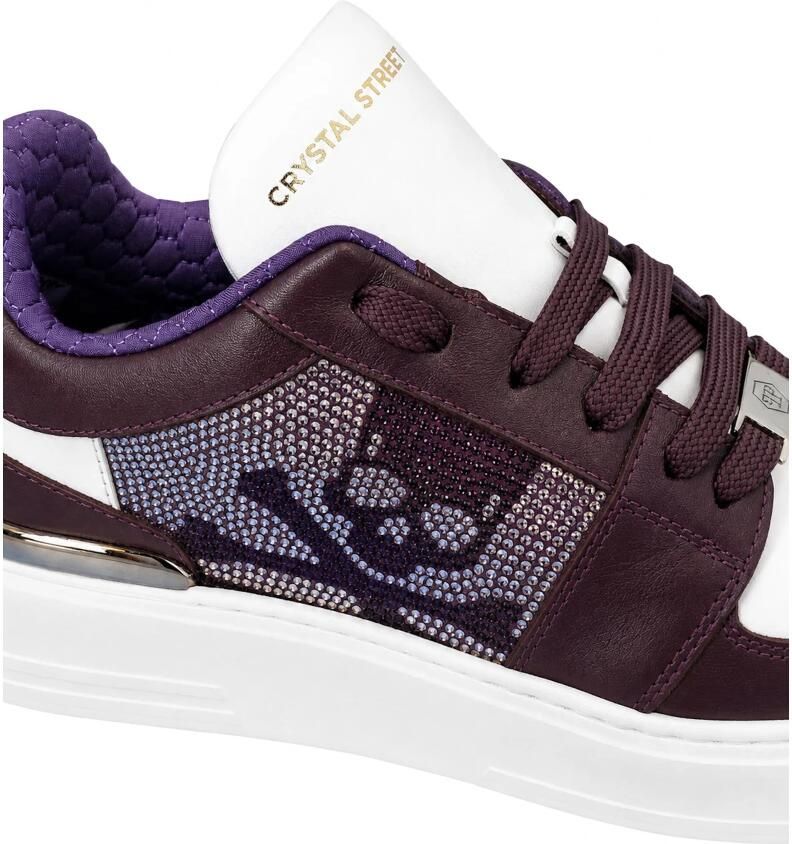 Philipp Plein Lo-Top Crystal Leather Sneakers Skull&Bones - Foto 2