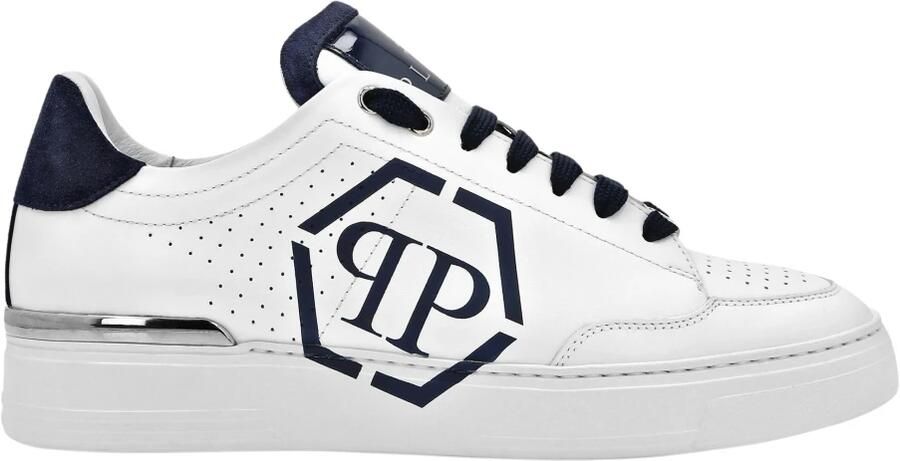 Philipp Plein Lo-Top Leather Sneakers Hexagon