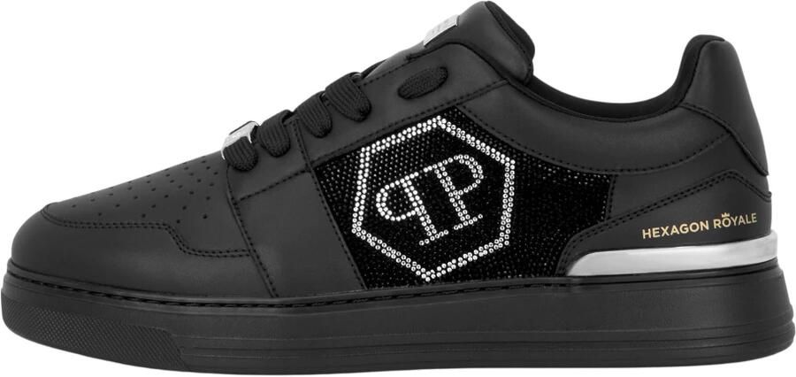 Philipp Plein Sneakers laag 'Hexagon' zwart zilver