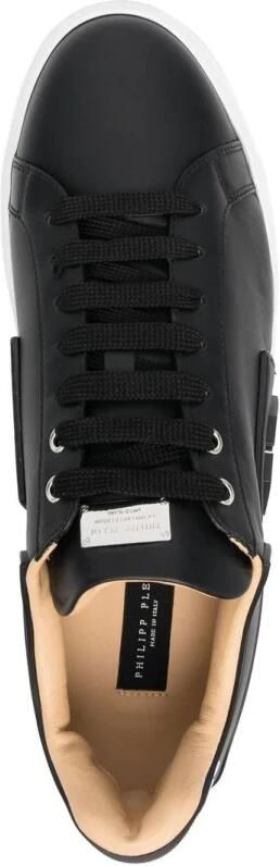 Philipp Plein Zwarte Leren Lo-Top Hexagon Sneakers Zwart Heren - Foto 6