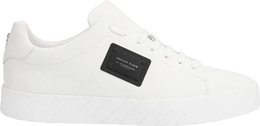 Philipp Plein Nappa Leather Low-Top Sneakers Placca