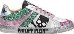 Philipp Plein Sneakers laag 'Skull' smaragd pink zilver