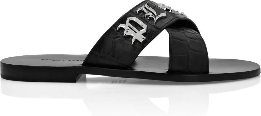 Philipp Plein Logo-plaque Leren Sandalen