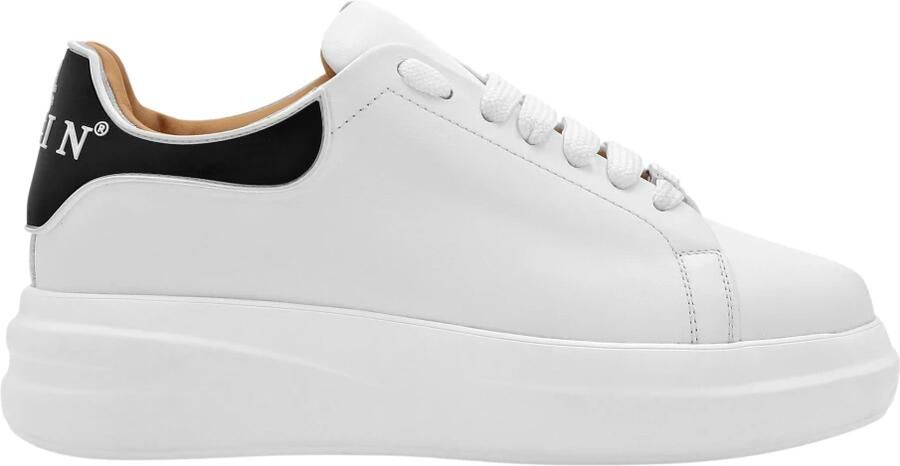 Philipp Plein Iconische Monogram Leren Sneakers met Gestructureerde Zool White