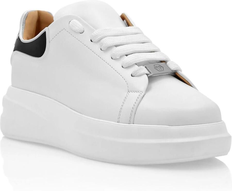 Philipp Plein Iconische Monogram Leren Sneakers met Gestructureerde Zool White - Foto 2