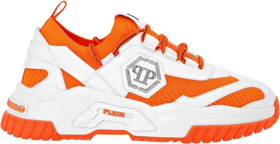 Philipp Plein Sneakers laag 'Predator' oranje zilver wit