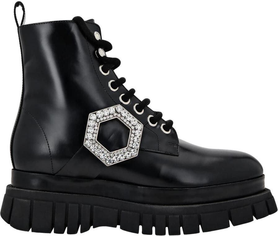 Philipp Plein Mid Flat Boots Hexagon