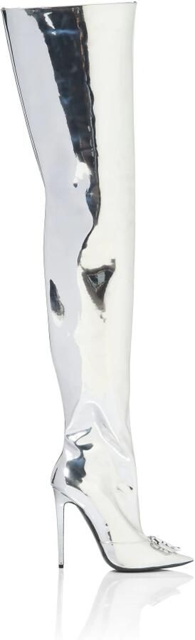 Philipp Plein Mirror Boots Hi-Heels Overknees Gothic - Foto 2