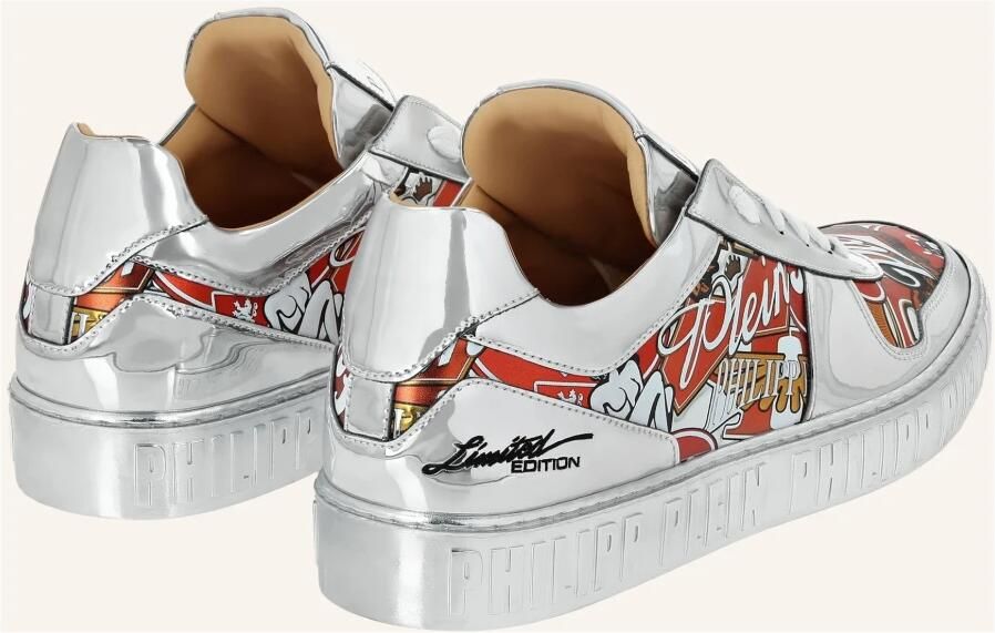 Philipp Plein Mirror Leather Low Top Sneakers Golden Eagle