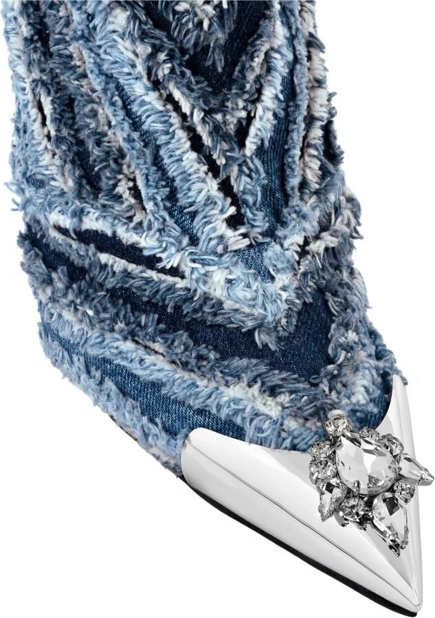 Philipp Plein Mix Denim High Boots Hi-Heels